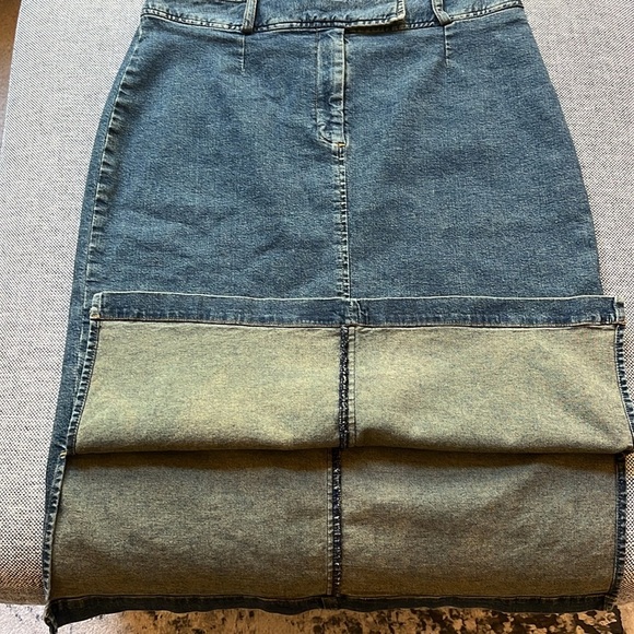 Y2K Vintage Denim Mid Rise Maxi Skirt, with belt detailing, Circa 2006 - Picture 7 of 17